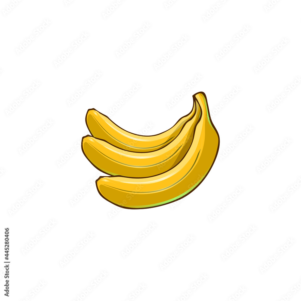 Vector drawing of single of bananas single skin, peeled and bananas on the ground.clipart illustrations. Vector drawing of single of bananas single skin, peeled and bananas on the ground.clipart illustrations.