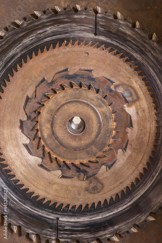 old rusty circular saw blades
