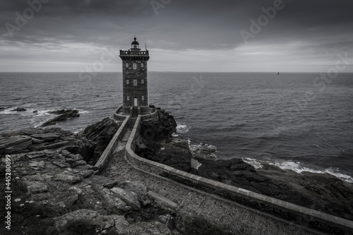 Kermorvan lighthouse on the french atlantic coast.