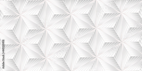  Abstract geometric pattern with polygonal stripes line weave white and gray background