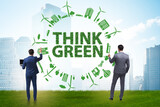 Businessman in think green concept