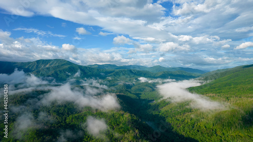 Smoky Mountains National Park with Clouds 