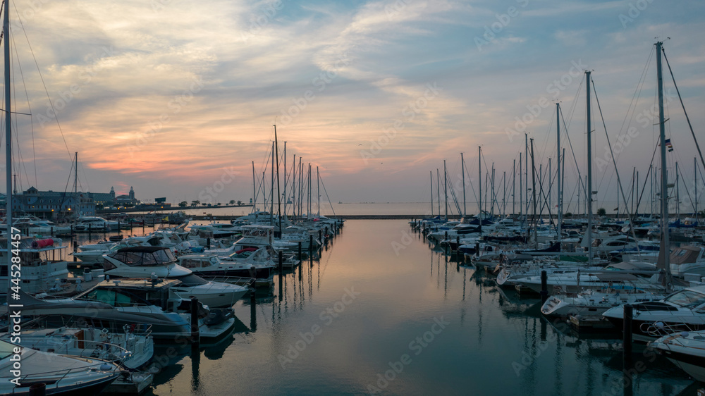 Harbor with Boats at Dawn