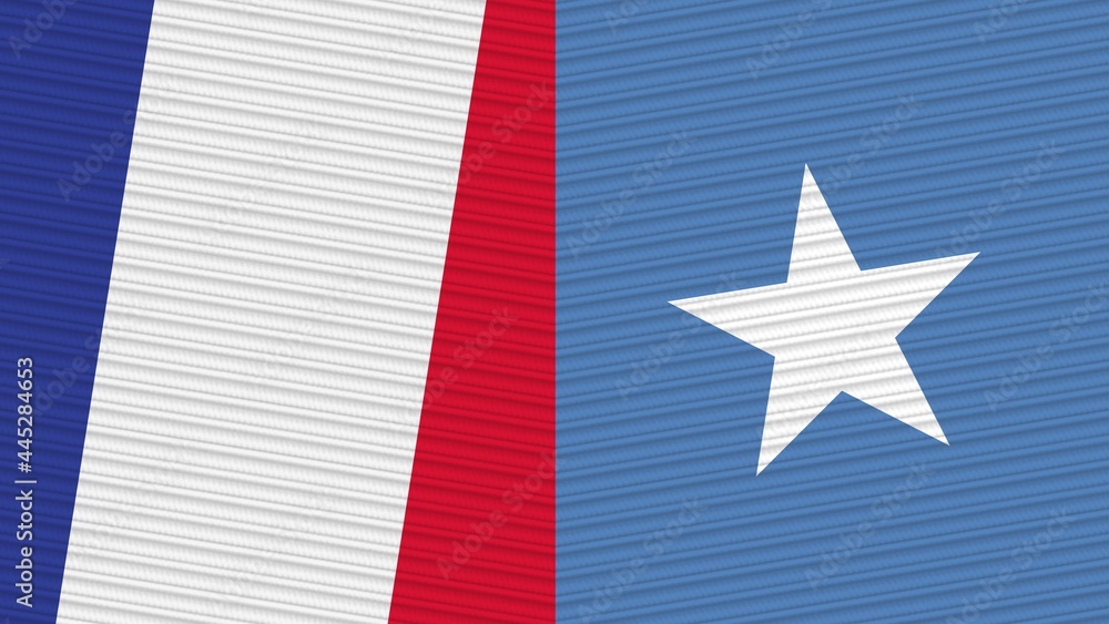 Somalia and France Two Half Flags Together Fabric Texture Illustration Somalia and France Two Half Flags Together Fabric Texture Illustration