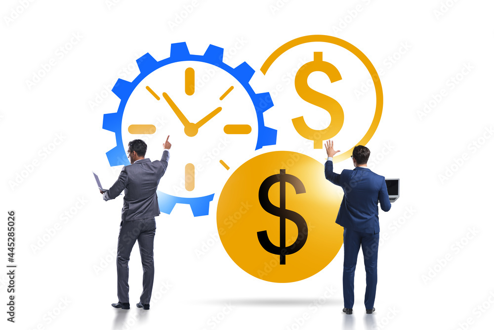 Time is money concept with businessman Time is money concept with businessman