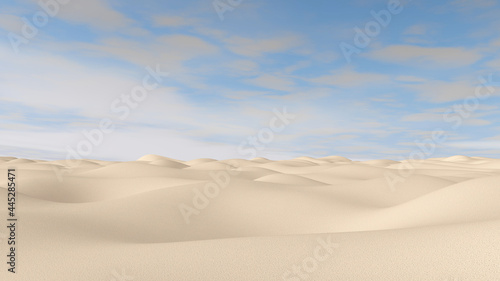 Desert with sky background. 3D illustration  3D rendering  