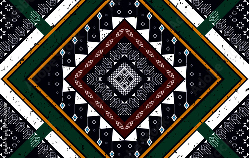 Aztec fabric carpet mandala ornament boho chevron textile decoration wallpaper. Geometric pattern vector illustrations traditional embroidery background.