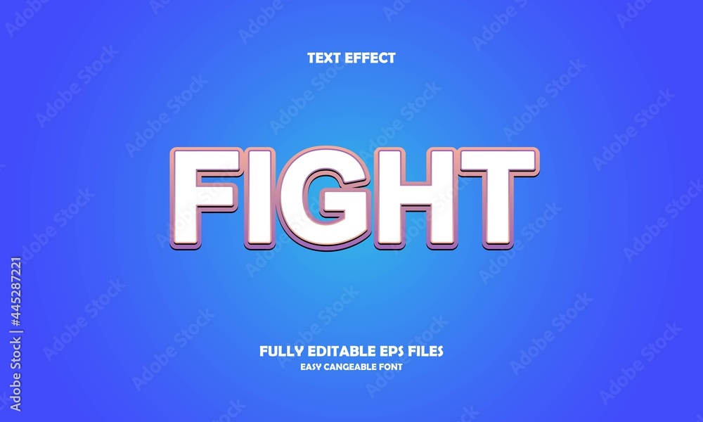 Editable text effect fight title style