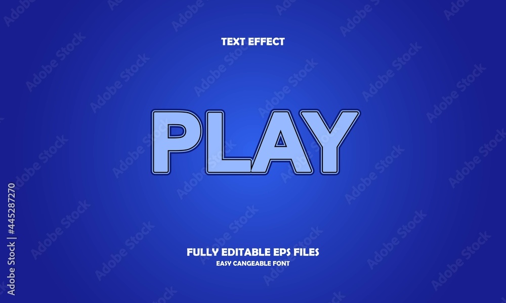 Editable text effect play title style Editable text effect play title style