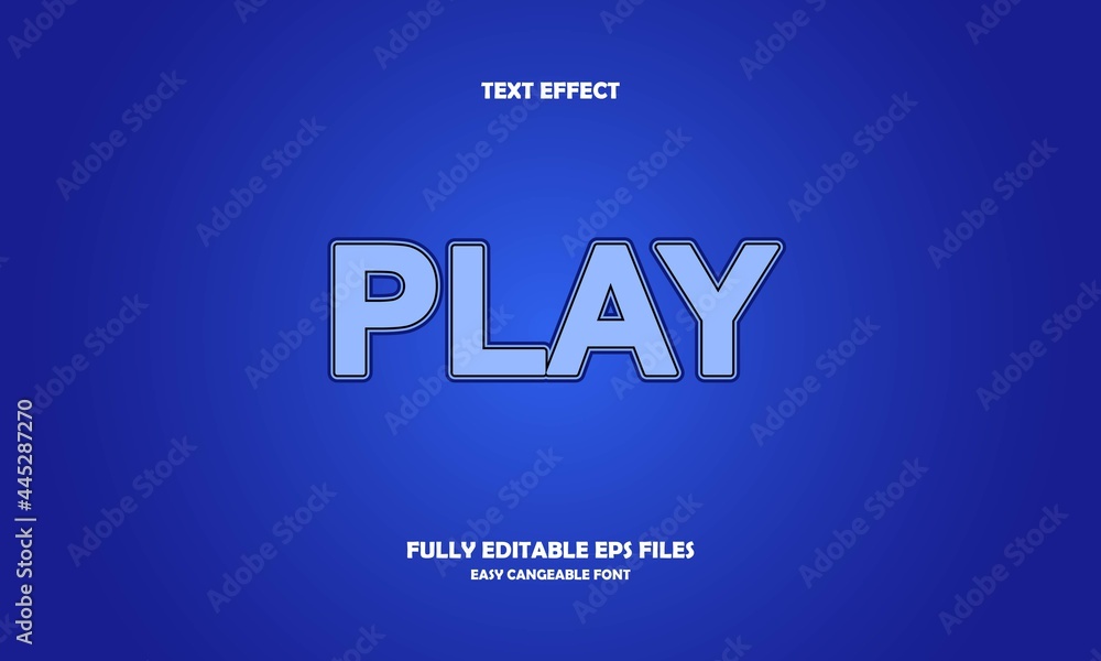 Editable text effect play title style