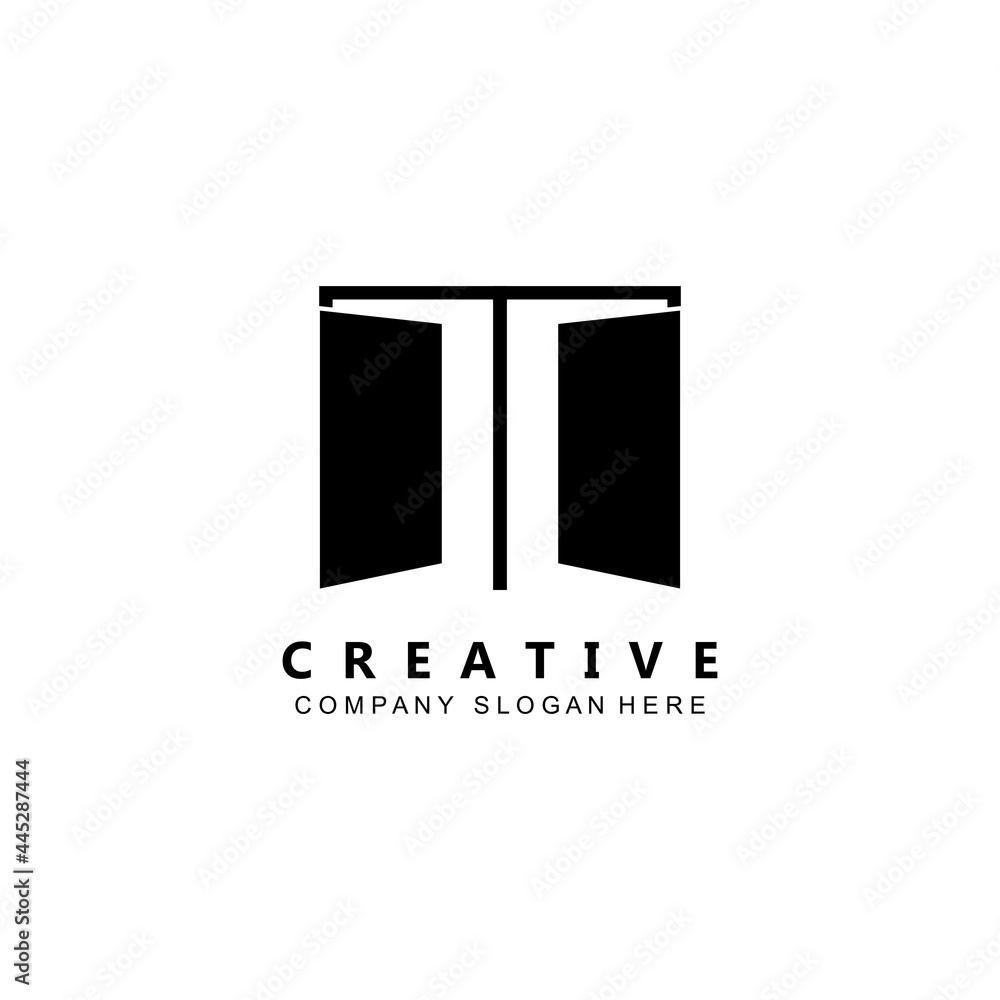 Simple open door logo vector icon symbol Simple open door logo vector icon symbol