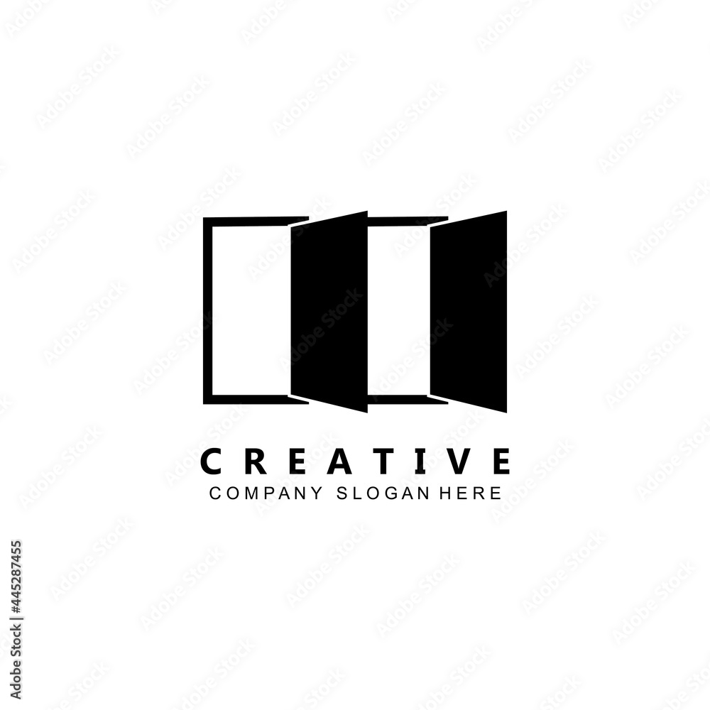Simple open door logo vector icon symbol Simple open door logo vector icon symbol