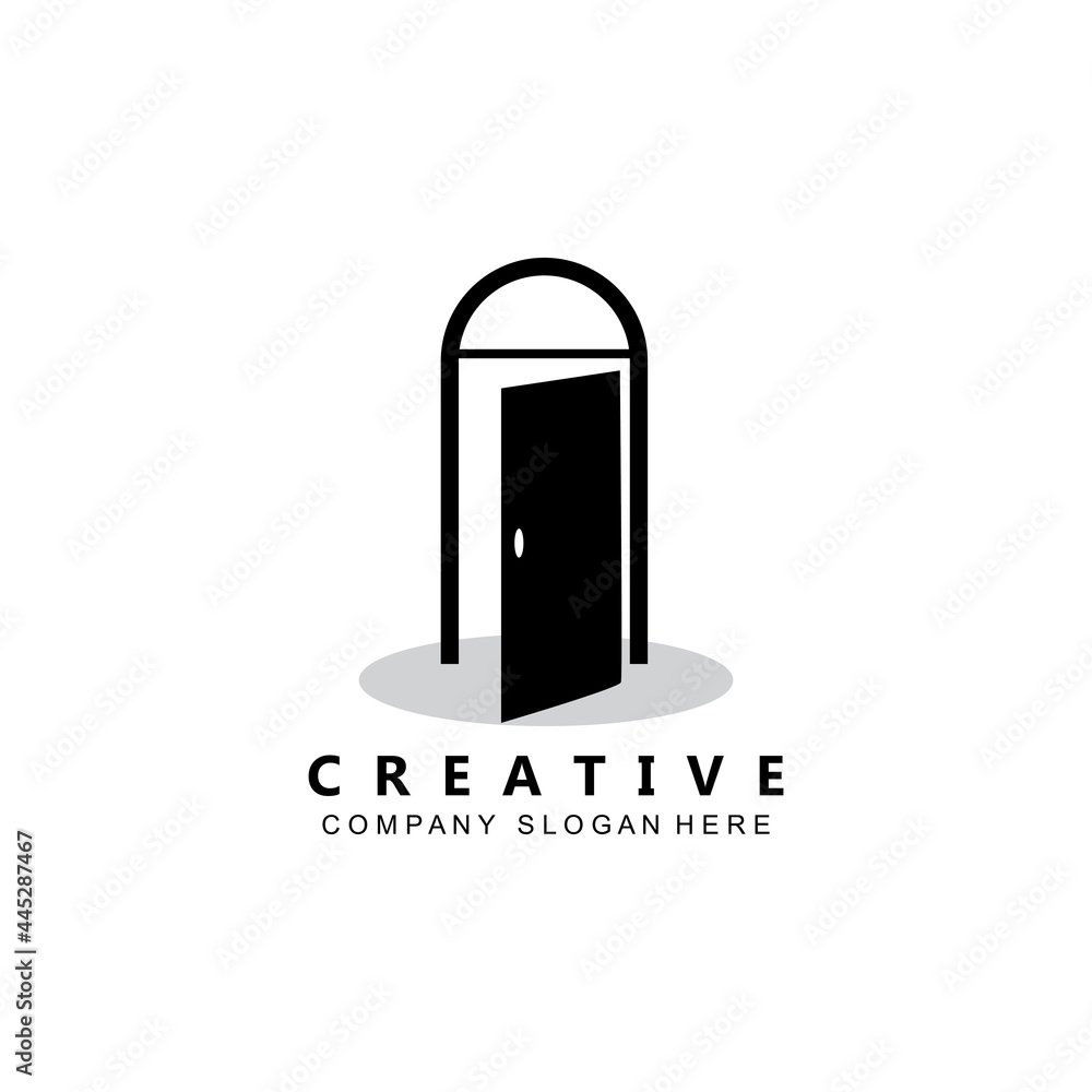 Simple open door logo vector icon symbol Stock Vector Adobe Stock