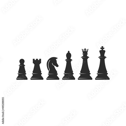 set of chess pieces   icon vector illustration design