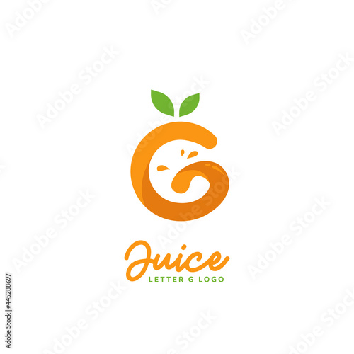 Letter G fresh orange juice logo icon vector