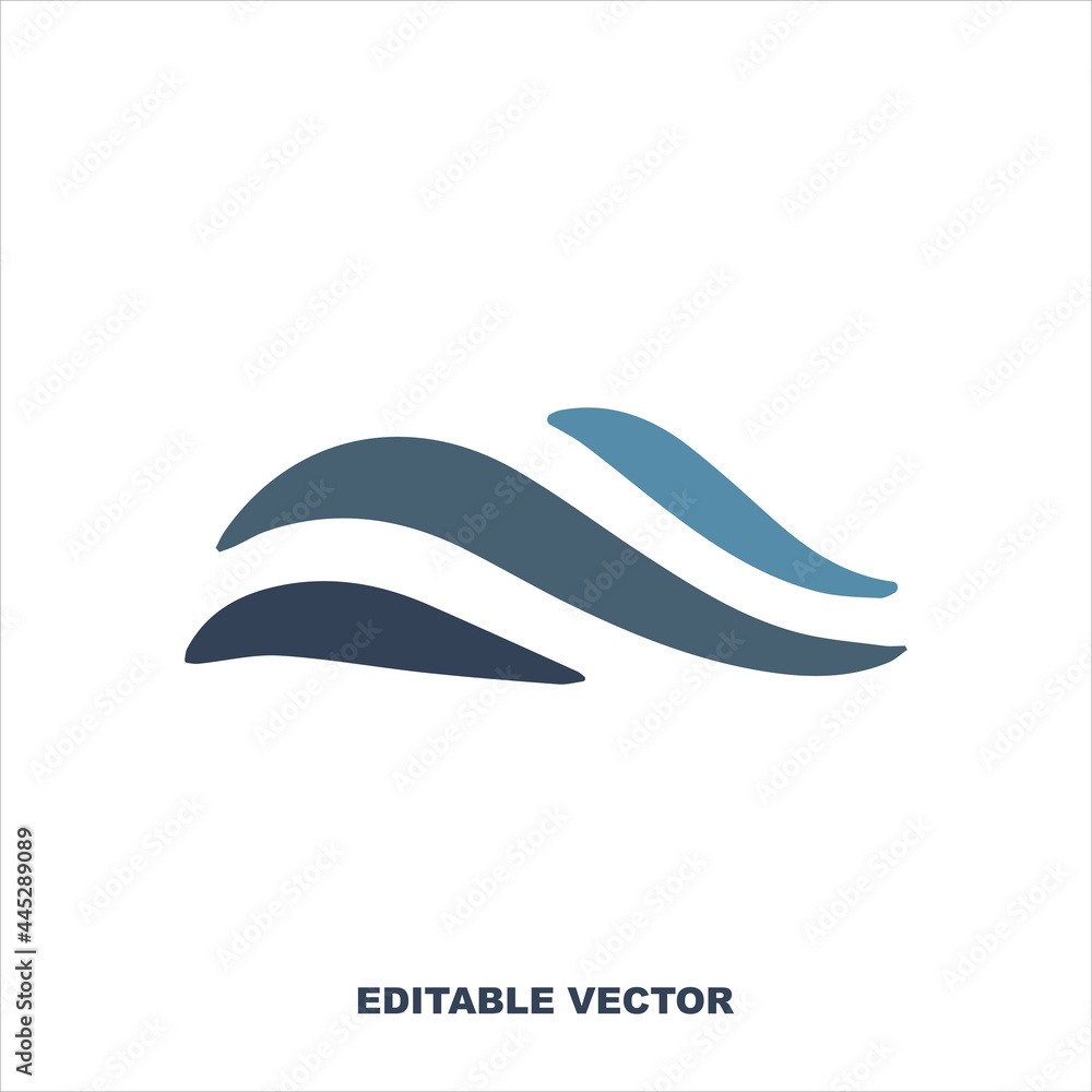 Wave vector illustration. For icon or logo. Wave vector illustration. For icon or logo.
