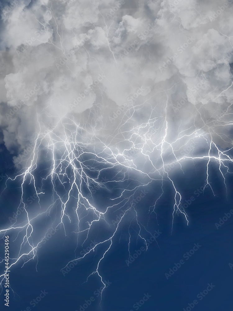 雨雲と稲妻が光るゲリラ豪雨の背景素材 雨雲と稲妻が光るゲリラ豪雨の背景素材