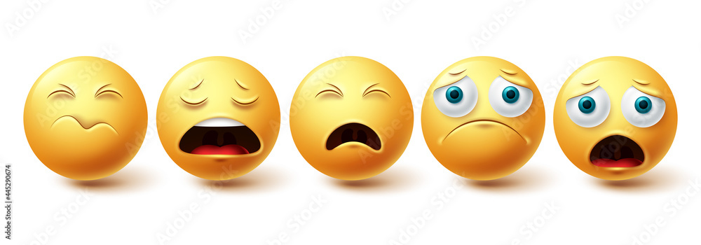 Emojis are Shocked, Tense, Scared, Amazed - a Yellow Face with an  Expression of Fear and Surprise Stock Vector - Illustration of happy,  background: 186438698