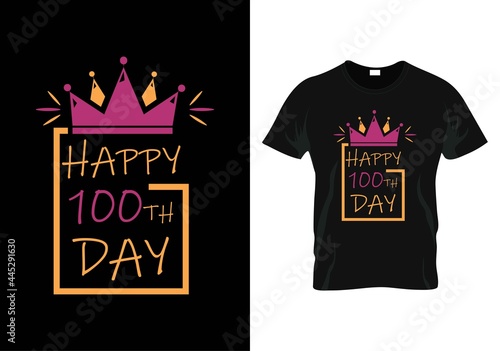 happy 100th day t-shirt. teacher day t-shirt design photo