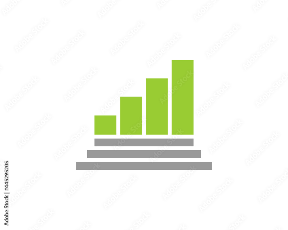 Chart growth up on the stairs logo Chart growth up on the stairs logo