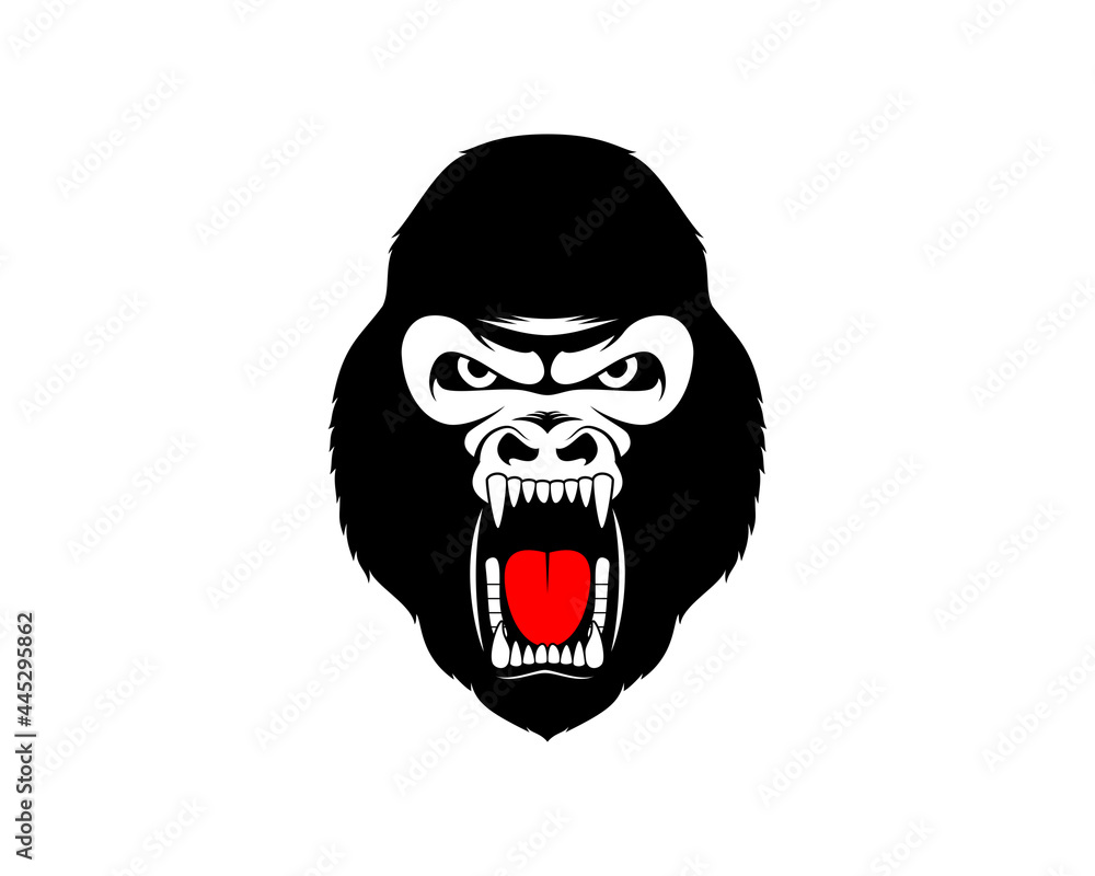 Gorilla roar vector illustration logo Gorilla roar vector illustration logo