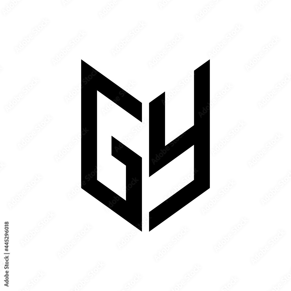 initial letters monogram logo black GY initial letters monogram logo black GY