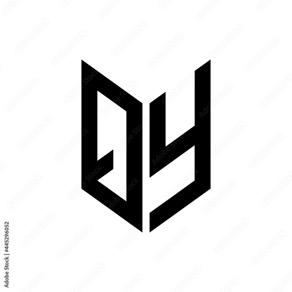 initial letters monogram logo black QY initial letters monogram logo black QY
