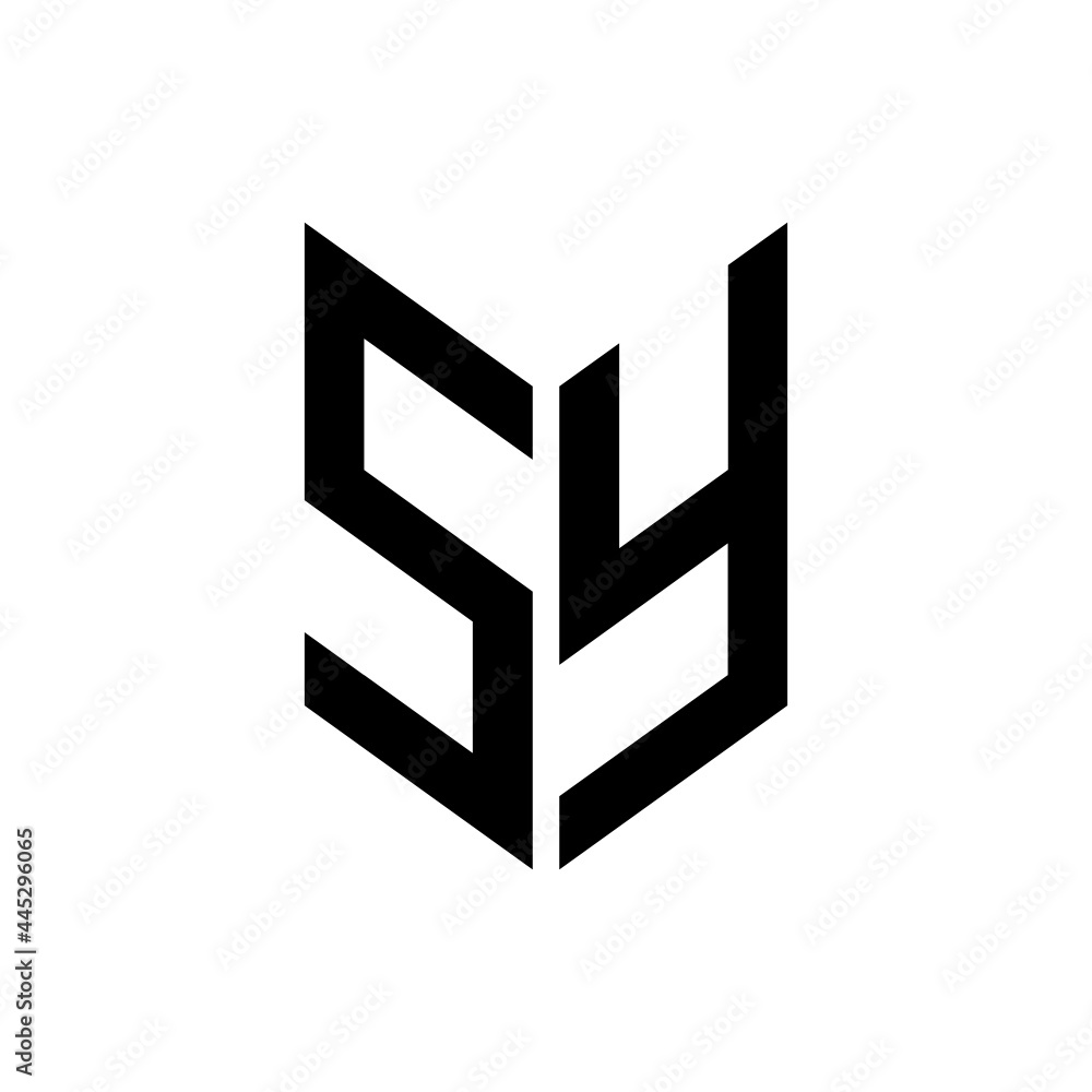 initial letters monogram logo black SY initial letters monogram logo black SY