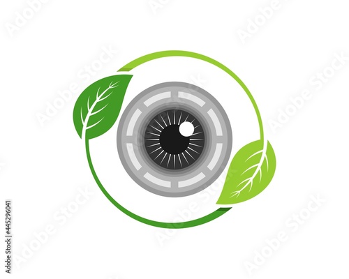 Circular nature leaf with healthy eye care inside