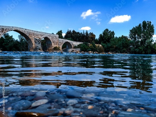 old bridge over river