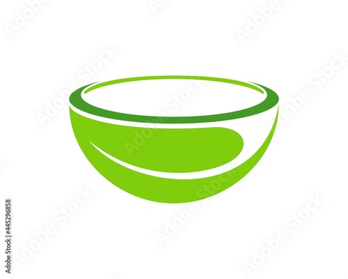Simple bowl with green nature leaf
