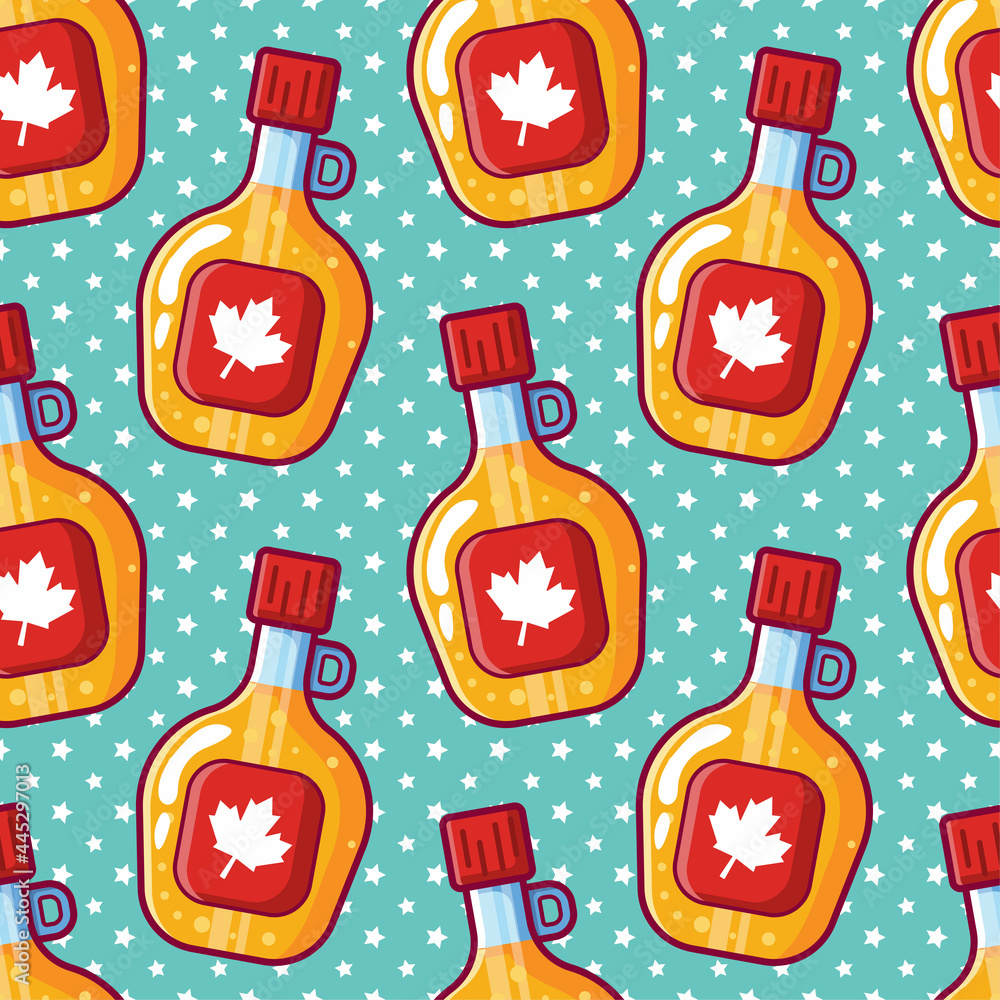 maple syrup seamless pattern vector illustration 