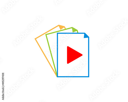 Stuck of document with media play button inside