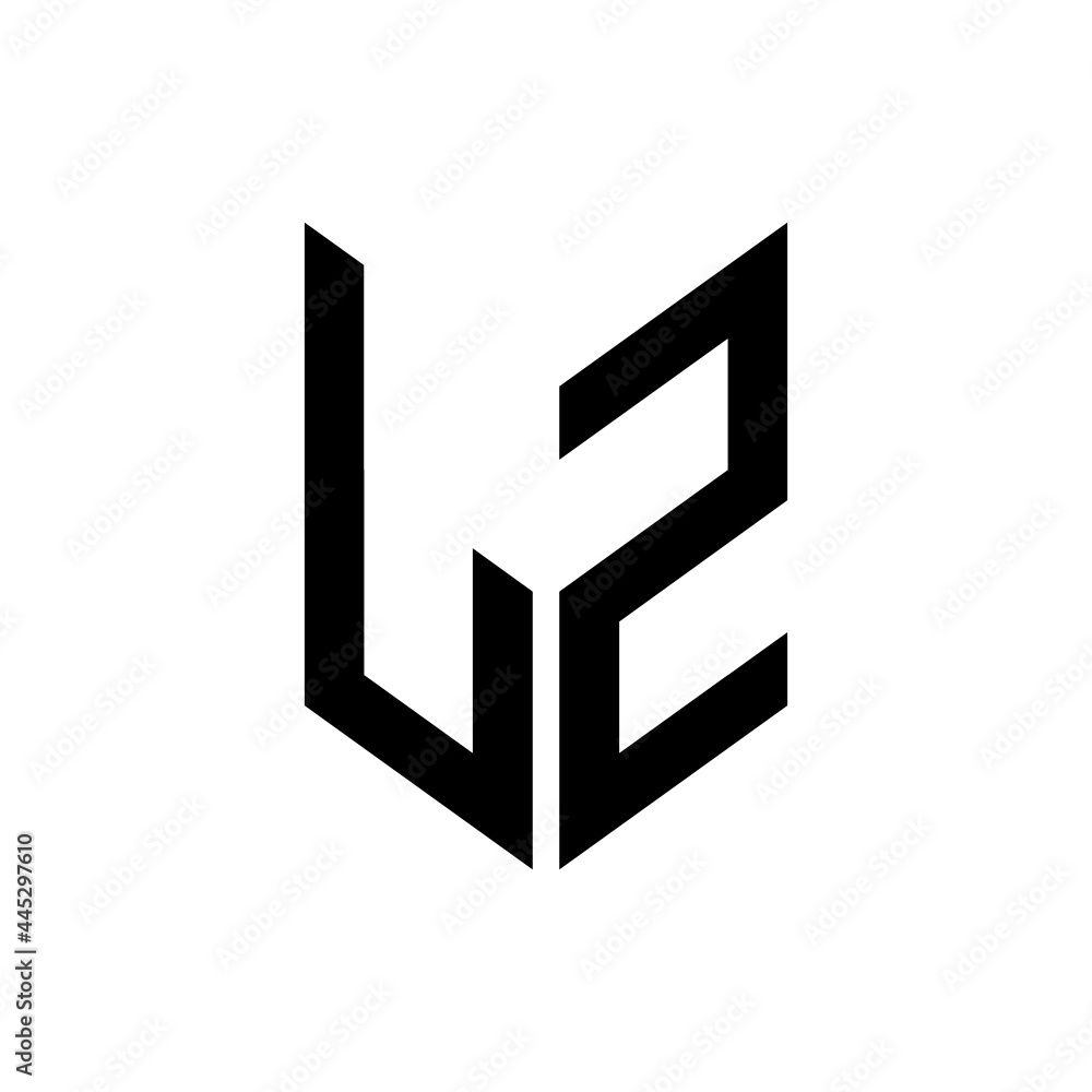 initial letters monogram logo black LZ initial letters monogram logo black LZ