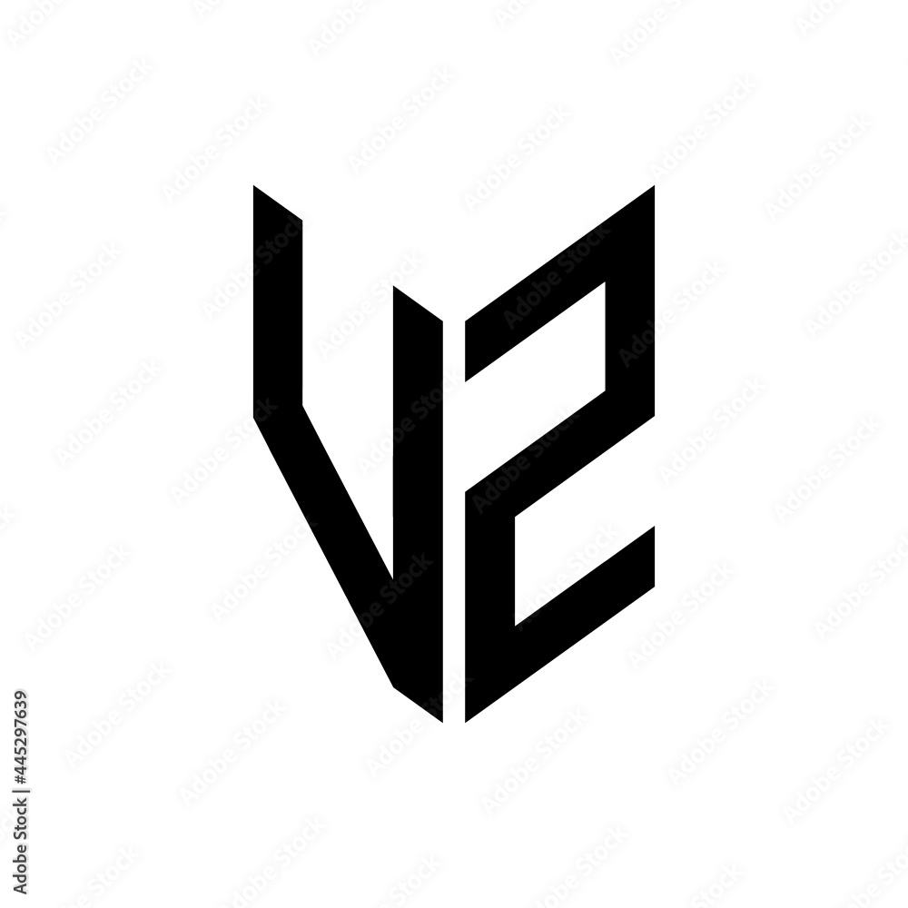 initial letters monogram logo black VZ initial letters monogram logo black VZ