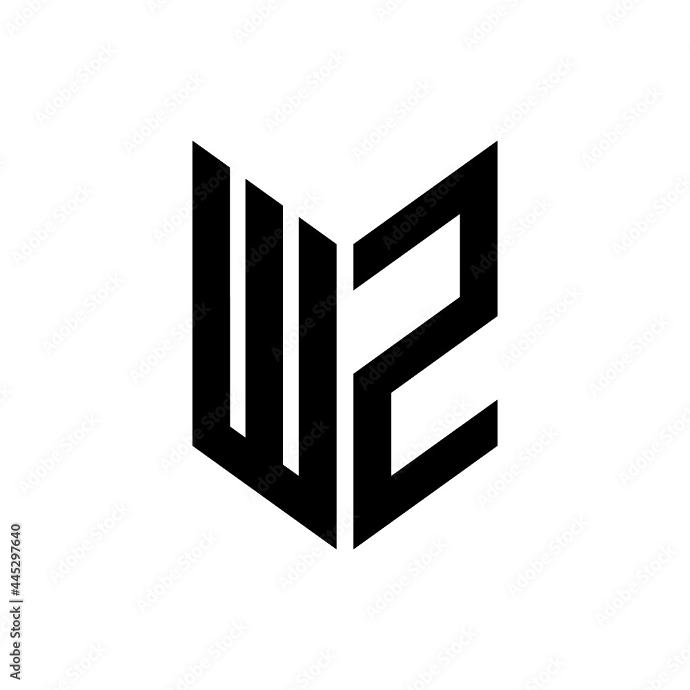 initial letters monogram logo black WZ initial letters monogram logo black WZ