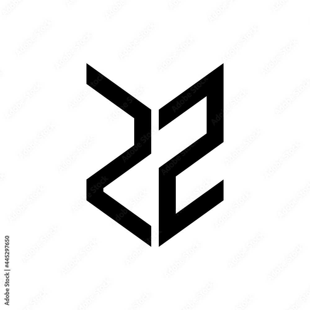 initial letters monogram logo black ZZ initial letters monogram logo black ZZ