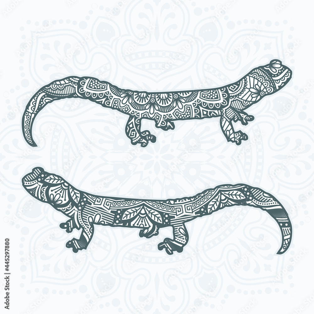 Fototapeta premium Reptile Mandala. Vintage decorative elements. Oriental pattern, vector illustration.