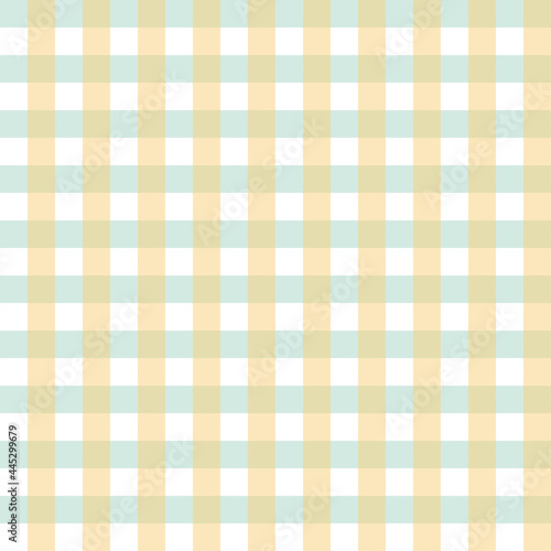 Seamless pattern checkered green and orange pastel color. Illustration flat art design. On white background. Vector EPS10.