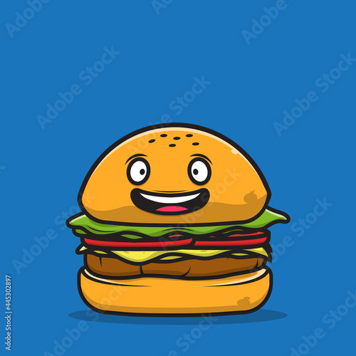 Vector graphic illustration of hamburger used for marketing, sticker making, etc.