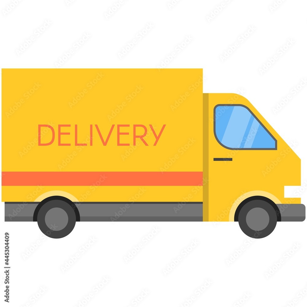 Delivery van truck icon, vector flat cargo car service