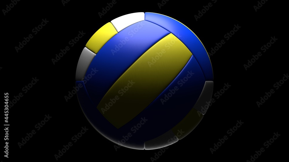 Volleyball ball isolated on black background.
3d illustration for background.

