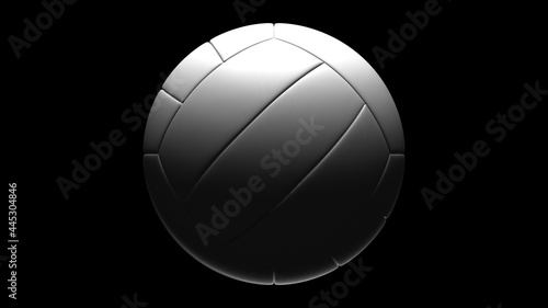 Volleyball ball isolated on black background. 3d illustration for background. 