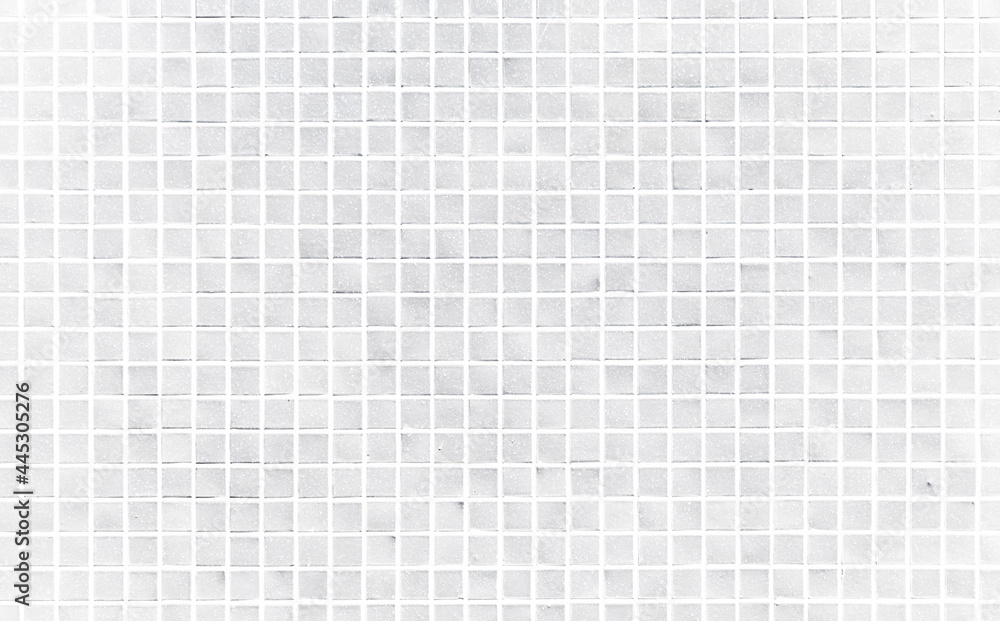 White mosaic tile texture background. Ceramic tiles on a wall.