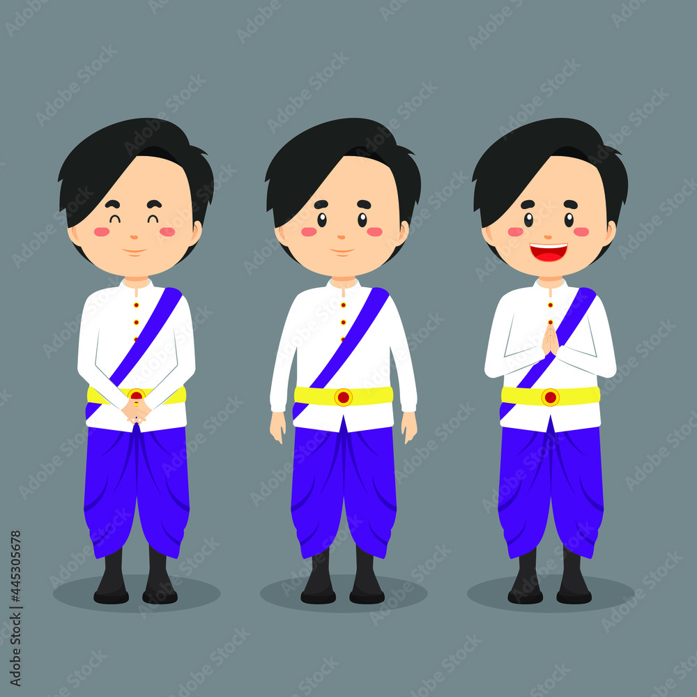 Cambodia Character with Various Expression Cambodia Character with Various Expression