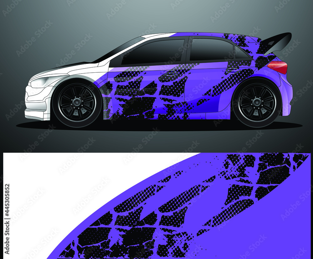 Naklejka premium Rally car decal graphic wrap vector, abstract background