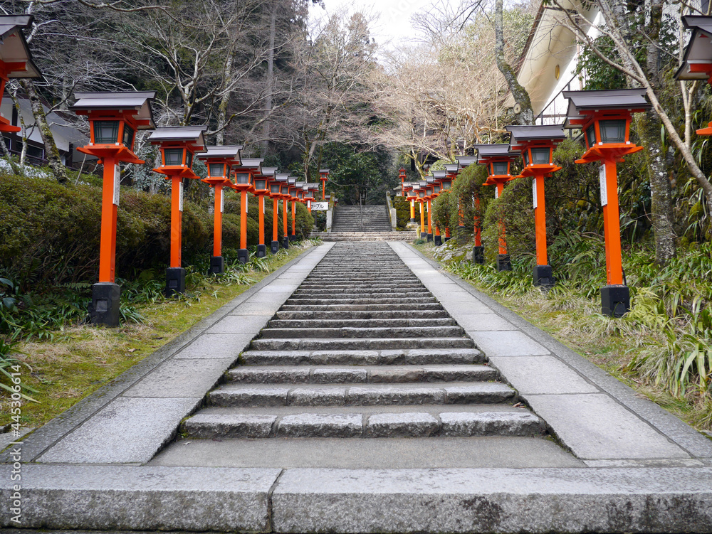 日本　京都　鞍馬寺　道