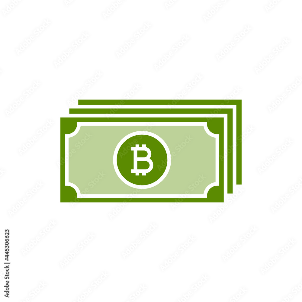Bitcoin money cash flat icon isolated on white background. Vector illustration Bitcoin money cash flat icon isolated on white background. Vector illustration