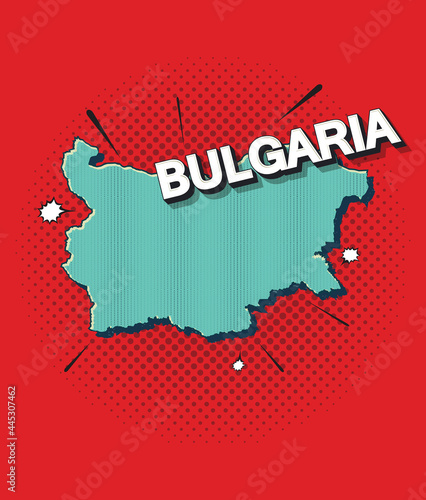 Pop art map of bulgaria