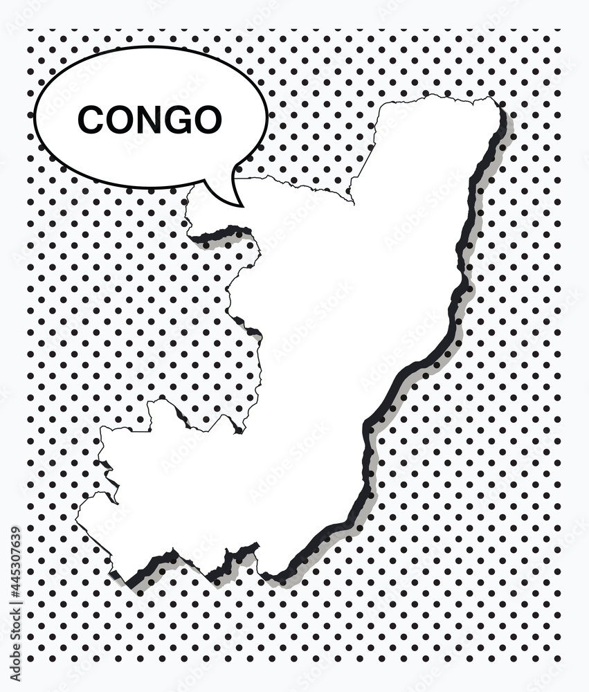 Pop art map of congo